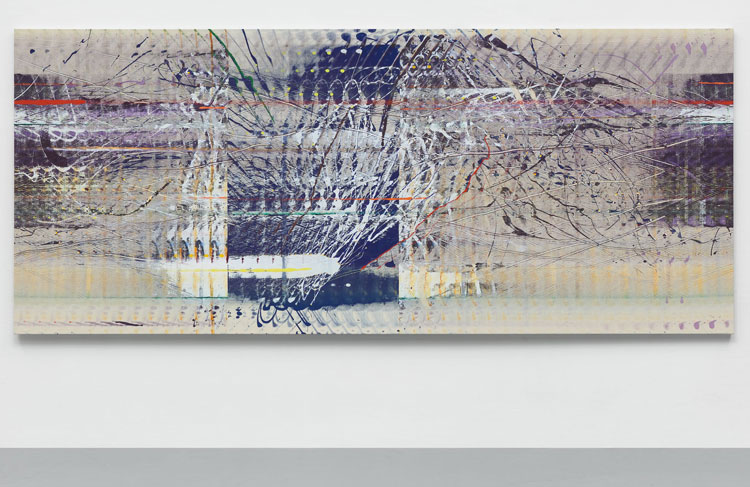 Emily Kraus, Burl, 2026. Oil on canvas, 66 7/8 x 157 1/2 in (170 x 400 cm). © Emily Kraus; Courtesy of the artist, The Sunday Painter, London, and Luhring Augustine, New York. Photo: Ollie Hammick.