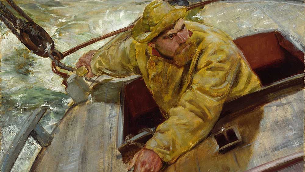 Christian Krohg. La Barre sous le vent! (The Leeward Bar!), 1882. Oil on canvas, 50 × 60 cm. Oslo National Museum. Photo: © Nasjonalmuseet / Jaques Lathion.