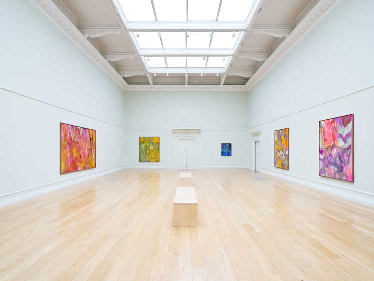 Installation view, Christina Kimeze: Between Wood and Wheel, 2025, South London Gallery. Photo: Andy Stagg.