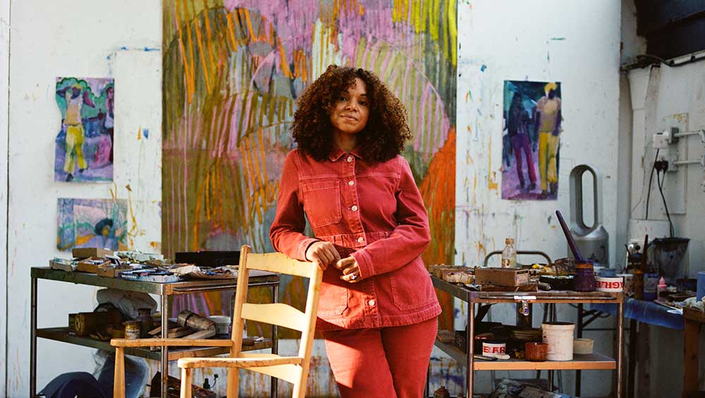 Christina Kimeze in her studio, 2024. Photo: Lily Bertrand-Webb. Courtesy the artist and Hauser & Wirth.