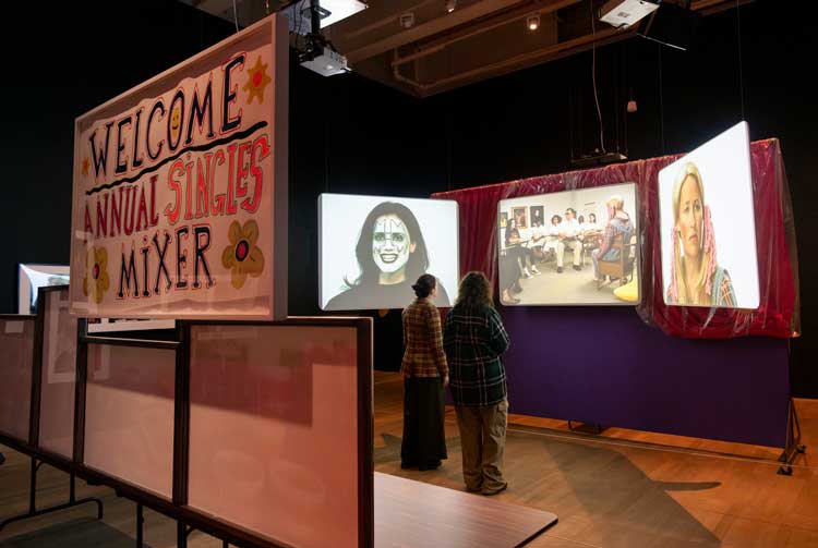 Mike Kelley at Tate Modern, installation view featuring Extracurricular Activity Projective Reconstruction series 2004-5. Copyright Tate photography (Lucy Green).