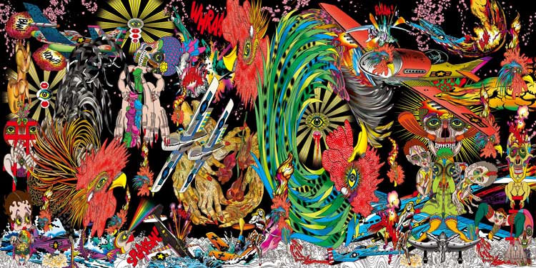 Keiichi Tanaami, The Story of Death and Rebirth, 2019. © Keiichi Tanaami, Courtesy of Nanzuka.