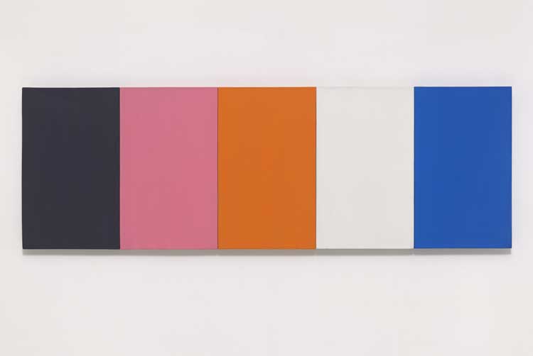 Ellsworth Kelly. Painting for a White Wall, 1952. Oil on canvas, five joined panels, 23 ¾ x 71 ¼ in (60 x 181 cm). © Ellsworth Kelly Foundation. Photo: Ron Amstutz. Courtesy: Glenstone Museum, Potomac, Maryland.