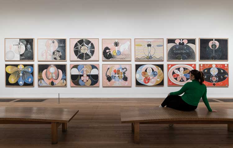 Hilma af Klint & Piet Mondrian: Forms of Life, installation view, Tate Modern 2023. Photo: Tate (Jai Monaghan).