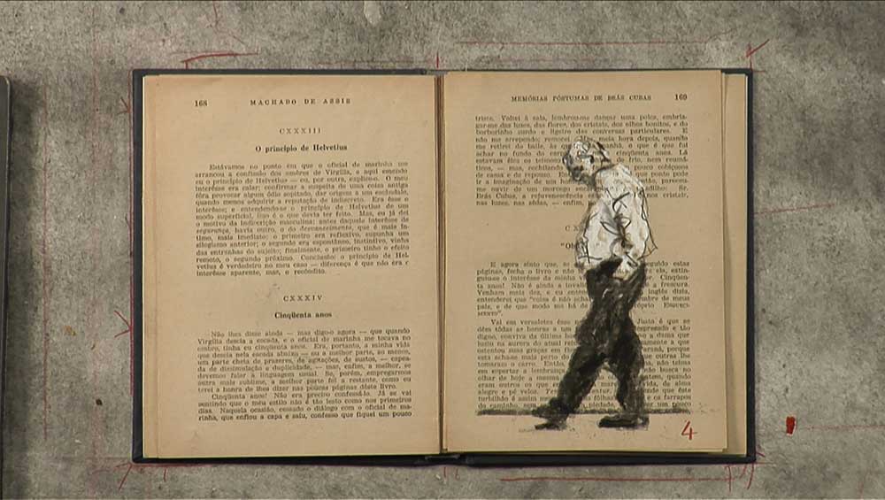 William Kentridge, The Conservationists' Ball, 1985. Charcoal, coloured pastel and gouache on paper (triptych), 198.5 x 97.5 cm (left), 198.5 x 138.5 cm (centre), 198.5 x 97.5 cm (right). Rembrandt van Rijn Art Foundation collection. Rupert Museum, Stellenbosch, South Africa © William Kentridge.