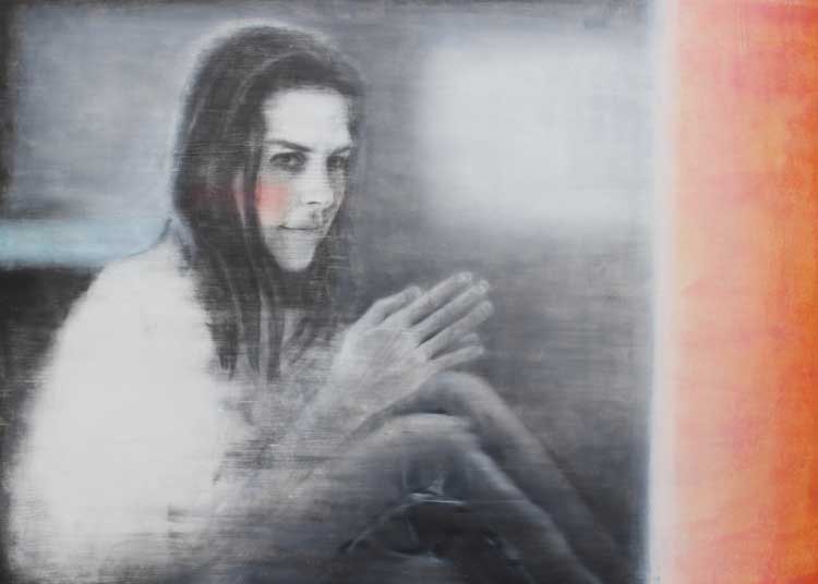 Katya Kvasova. Coral Side, 2021. Mixed media on canvas, 50 x 70 cm. © the artist.