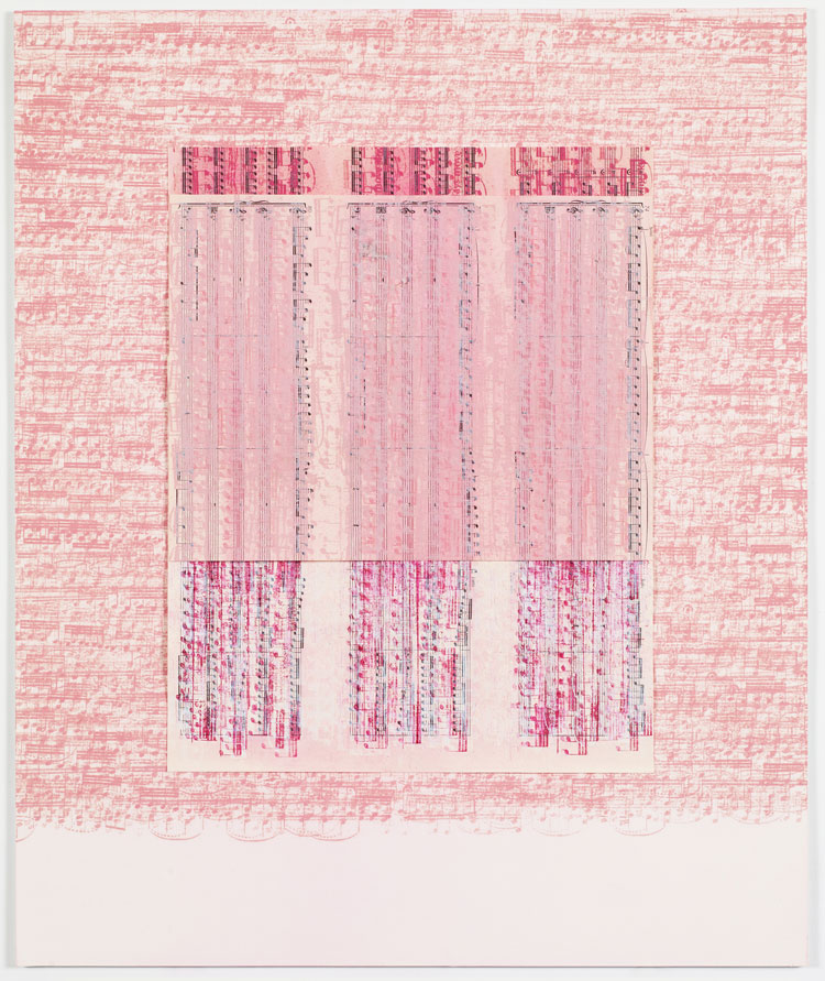 Idris Khan, The Seasons Turn – Spring 2, 2021. Watercolour, oil, paper on aluminium, 45.5 x 55 cm. © Idris Khan. Courtesy the artist and Victoria Miro.