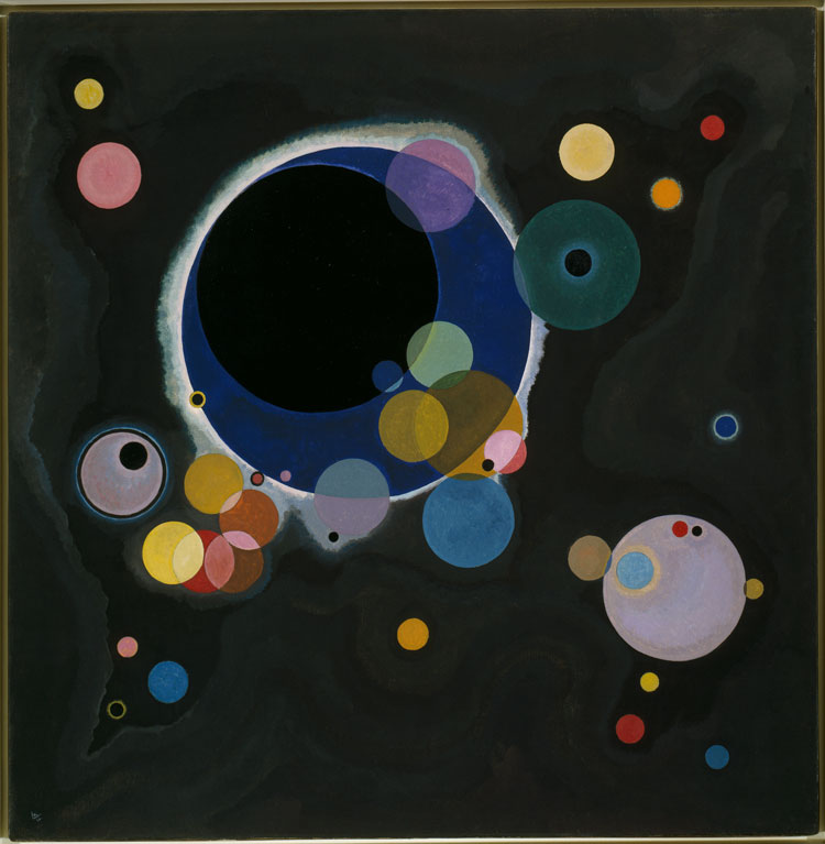 Vasily Kandinsky. Several Circles (Einige Kreise), January–February 1926. Oil on canvas, 140.7 × 140.3 cm. Solomon R. Guggenheim Museum, New York, Solomon R. Guggenheim Founding Collection, By gift 41.283. © Vasily Kandinsky, VEGAP, Bilbao, 2020.