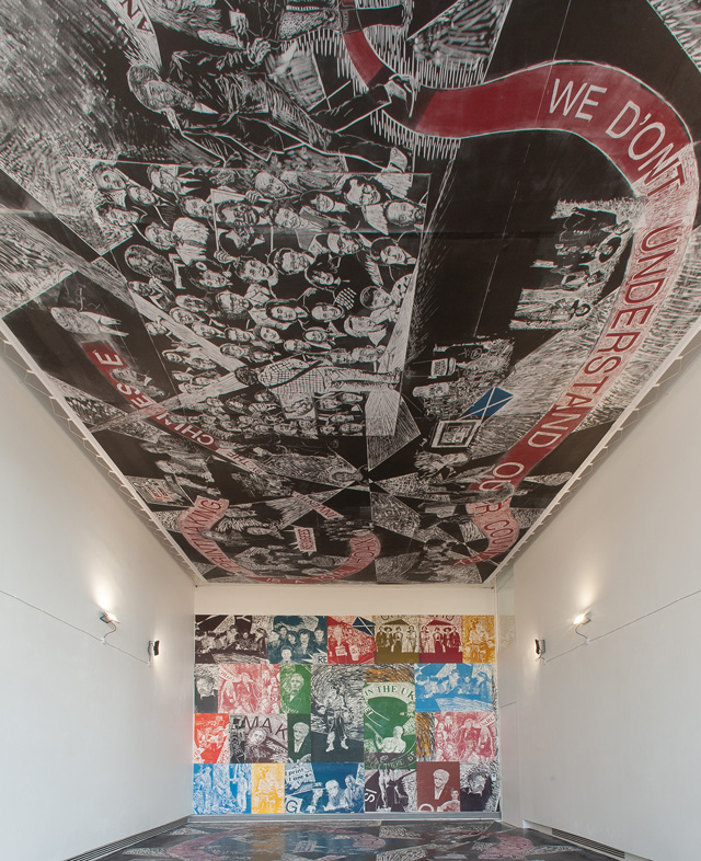 Thomas Kilpper: The Politics of Heritage vs the Heritage of Politics. Installation view, Edinburgh Printmakers, Edinburgh, 27 April – 13 July 2019. Photo: James Boyer Smith.