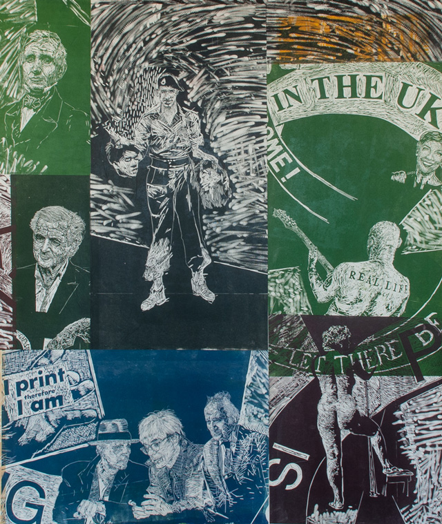Thomas Kilpper: The Politics of Heritage vs the Heritage of Politics (detail). Installation view, Edinburgh Printmakers, Edinburgh, 27 April – 13 July 2019. Photo: James Boyer Smith.
