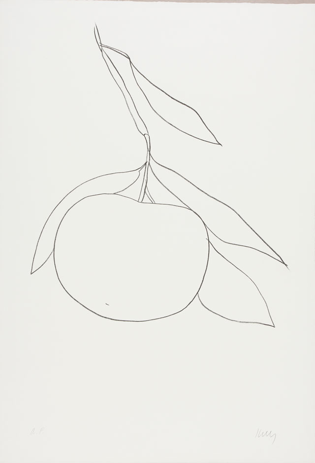 Ellsworth Kelly. Tangerine (Mandarine), 1964–65. Transfer lithograph on Rives BFK paper, 35 3/8 x 24 1/4 in (89.9 x 61.6 cm). Norton Simon Museum, Gift of the Artist, 1969, P.1969.036. © Ellsworth Kelly Foundation and Maeght Éditeur.