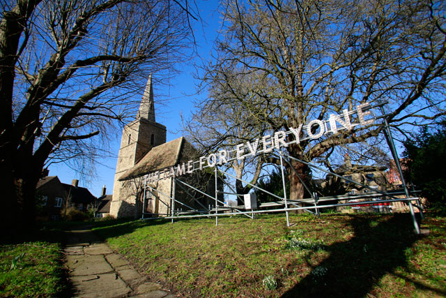 The Same for Everyone, Nathan Coley's commission for the churchyard.