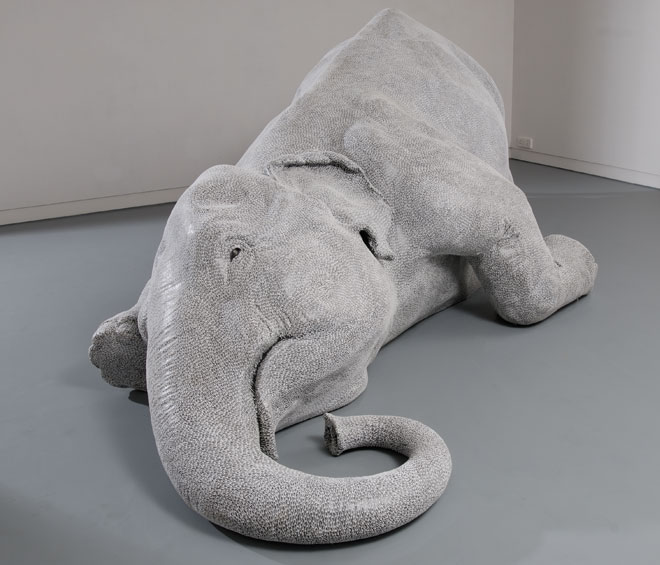 Bharti Kher. The skin speaks a language not its own, 2006. Bindis on fibreglass, 300 x 173 x 116 cm. Courtesy the artist. Photograph: Pablo Bartholomew.