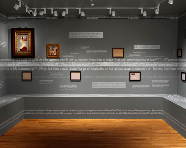 Artist, Curator, Collector: James McNeil Whistler, Bernard Berenson and Isabella Stewart. Gardner–Three Locations in the Creative Process: A Centennial Project by Joseph Kosuth, 2003. Isabella Stewart Gardner Museum, Boston, MA, USA.