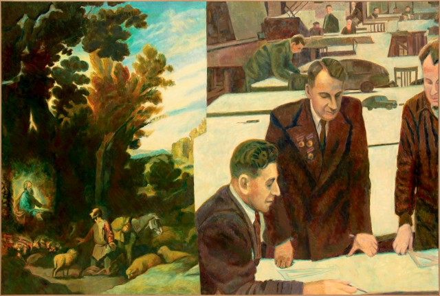 Ilya & Emilia Kabakov. Two Times Nr. 6, 2015. Oil on canvas, 190.5 x 284.5 cm.