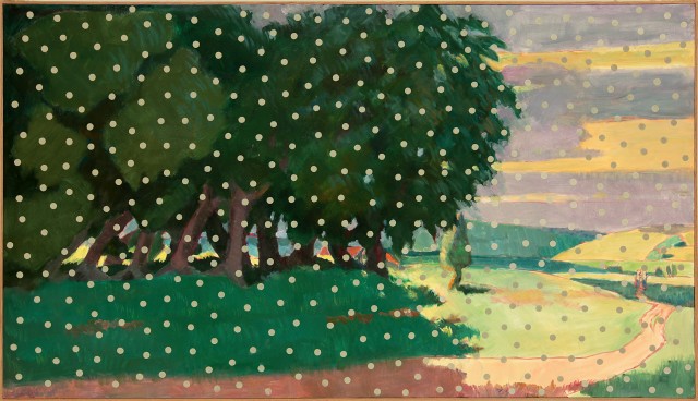 Ilya & Emilia Kabakov. The Six Paintings about the Temporary Loss of Eyesight (At the Outskirts of the Forest), 2015. Oil on canvas, 44 x 77 in (111.8 x 195.6 cm).