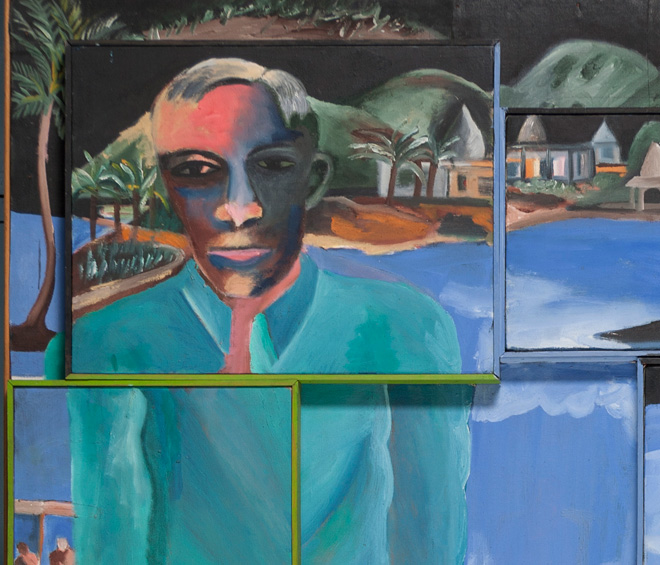 Bhupen Khakhar. You Can’t Please All, 1981. Oil paint on canvas, 175.6 x 175.6 cm. Tate © Bhupen Khakhar.