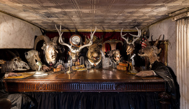 Edward & Nancy Reddin Kienholz. The Caddy Court, 1986–87. Installation view, Fondazione Prada, Milano. Photograph: Delfino Sisto Legnani Studio. Courtesy Fondazione Prada.