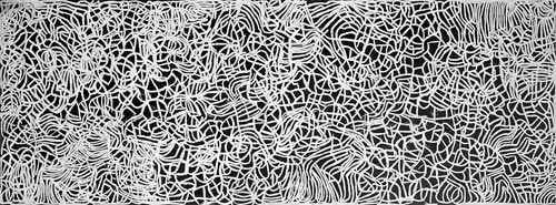 Emily Kame Kngwarreye. Big Yam Dreaming, 1995. Synthetic polymer paint on canvas, 291.1 x 801.8 cm. National Gallery of Victoria, Melbourne presented through The Art Foundation of Victoria by Donald and Janet and family, Grosvenors, 1995