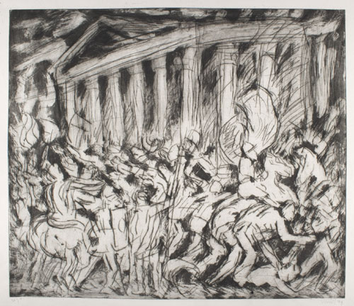 Leon Kossoff. From Poussin: The Destruction and the Sack of the Temple of Jerusalem Private Collection © Leon Kossoff