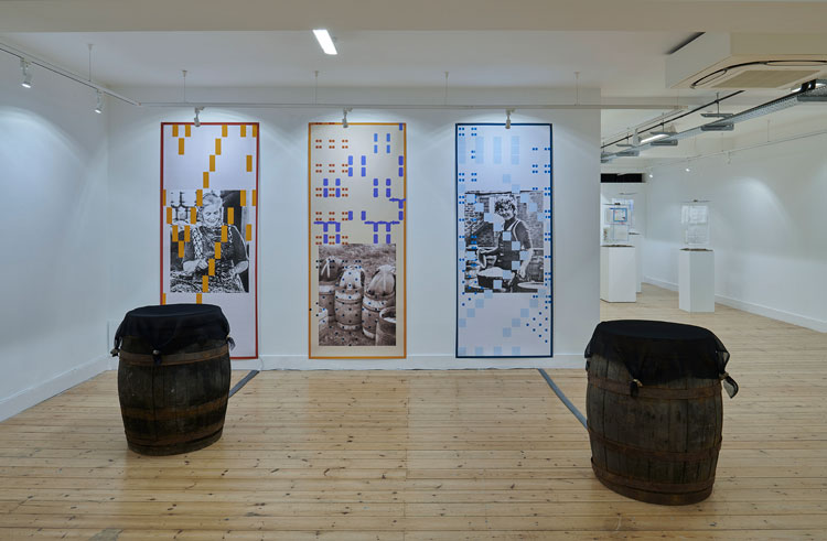 Beverley Carruthers, Hailstones, Bars and Meshes, 2025. Installation view, Leaving Were The Ones Who Could Not Stay, Broadway Gallery, September 2025. Photo: © Jo Underhill.