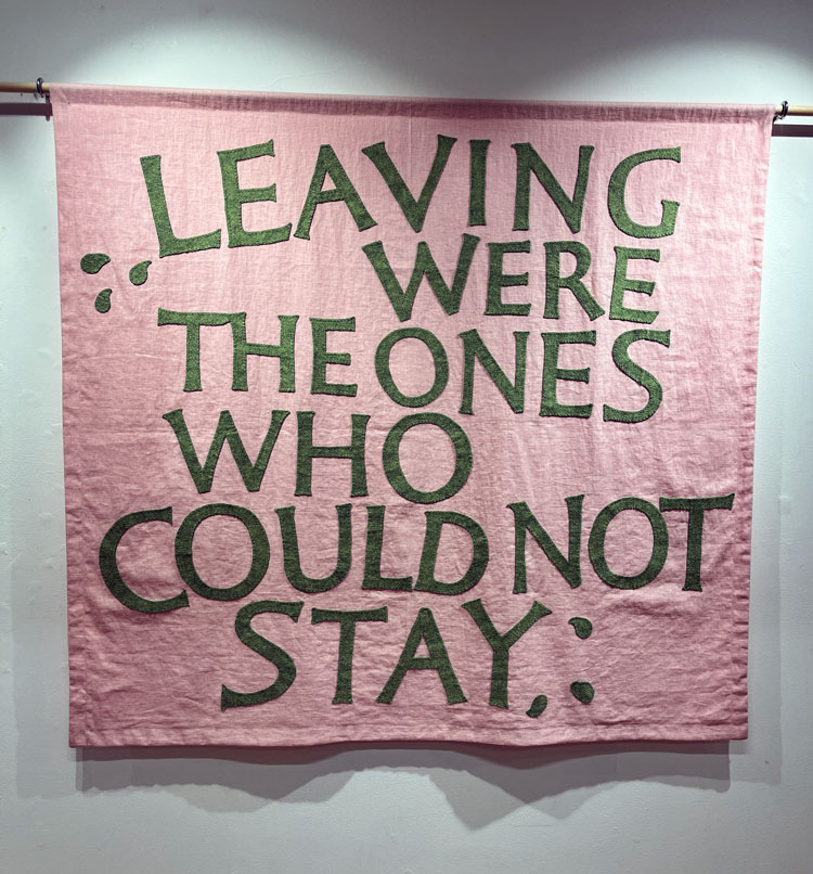 Bettina Furnée, Staying, Leaving, 2021. Installation view, Leaving Were The Ones Who Could Not Stay, Broadway Gallery, September 2025. Photo: Anna McNay.