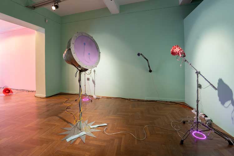 Nicole L’Huillier, Rehearsal Room, 2025. The 36th Ljubljana Biennale of Graphic Arts, City Art Gallery Ljubljana. Photo: Gregor Gobec. MGLC Archive.