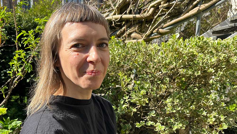 Lina Lapelyté in the garden at The Cosmic House, 2025. Photo: Veronica Simpson.