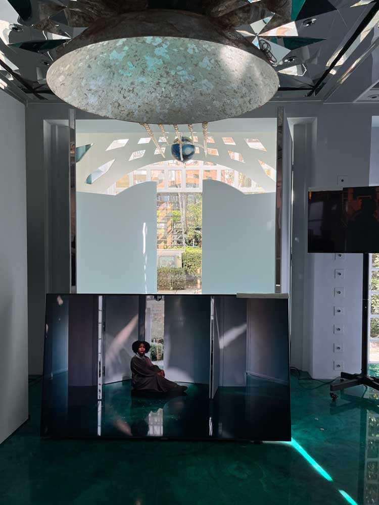 Nouria Bah performing, installation view, The Cosmic House, 31 March – 19 December 2025. Photo: Veronica Simpson.