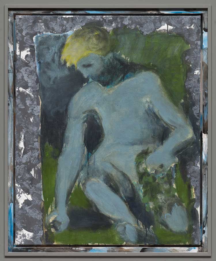 Markus Lüpertz. Narziss II (Narcissus II), 2016. Mixed media on canvas in artist's frame, 100 x 81 cm (39 1/4 x 32 in). © Markus Lüpertz. Courtesy Michael Werner Gallery.