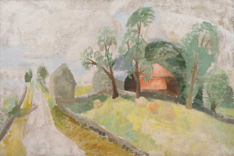 Winifred Nicholson, Roman Road, 1926. Oil on canvas, 126.5 x 189.5 cm. Kettle’s Yard (WN5). Image courtesy of Trustees of Winifred Nicholson.