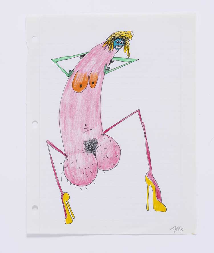 Jibz Cameron. Me, 2021. Coloured pencil and ink on paper, 11 × 8 1/2 in. (27.9 × 21.6 cm). Image courtesy of the artist.