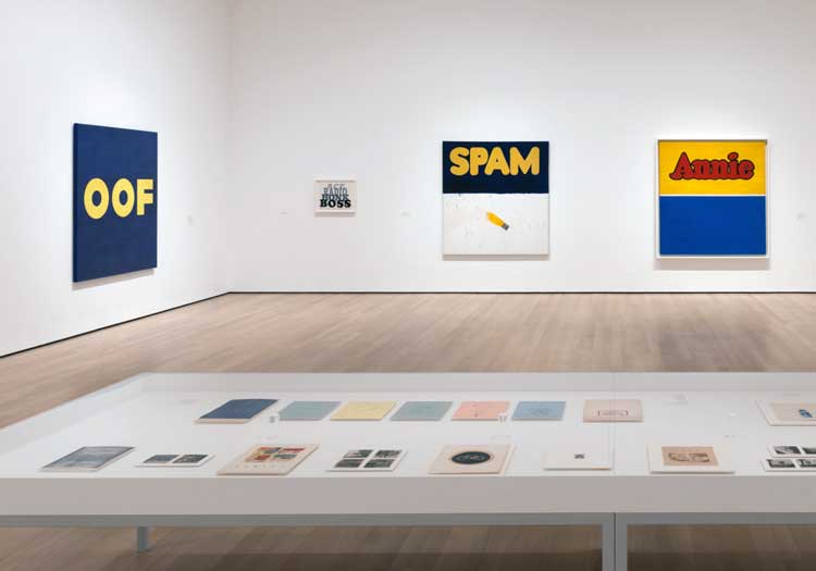 Installation view of Ed Ruscha / Now Then, Museum of Modern Art 10 September 2023 – 13 January 2024. Photo: Jonathan Dorado.