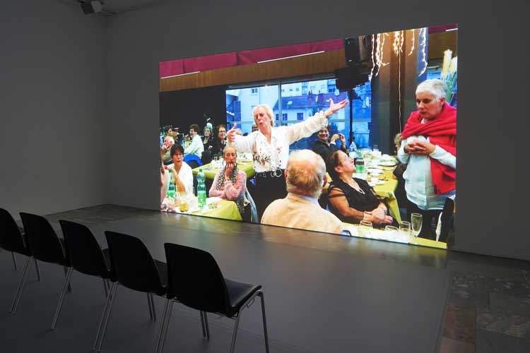 La Horde, Bondy, 2017. Video, 15 min 53 sec, colour, sound. Installation view, (LA)HORDE, JSF Berlin. Photo: Alwin Lay.