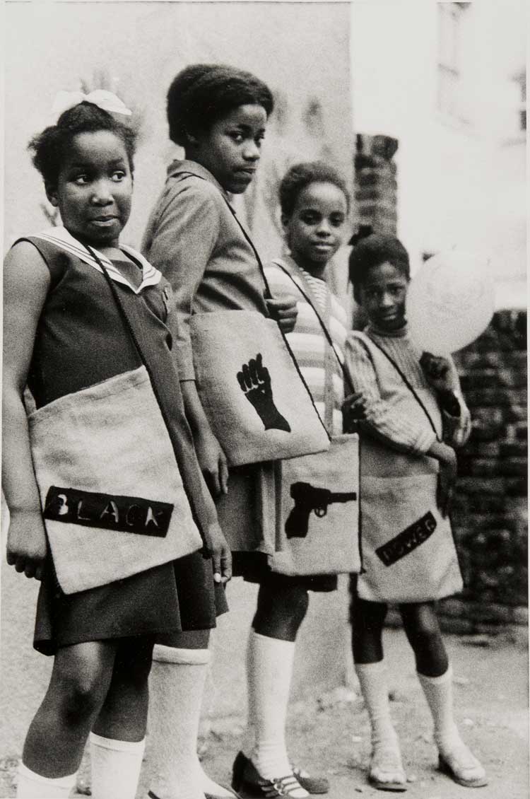 Neil Kenlock. Black Panther school bags, 1970, printed 2010. Tate. Presented by Tate Members 2013 and forming part of Eric and Louise Franck London Collection © Courtesy of the Neil Kenlock Archive.
