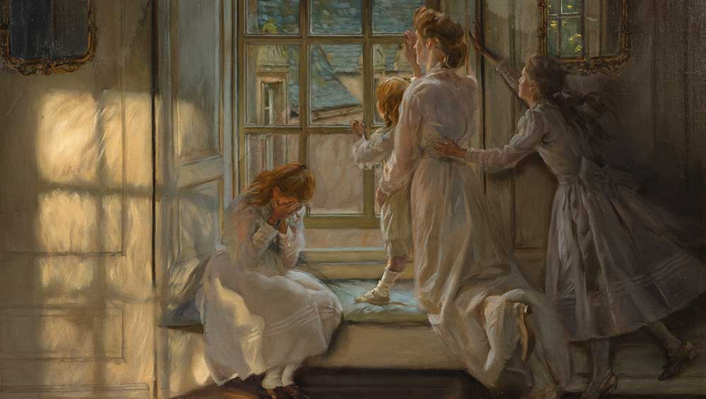 John Henry Lorimer. Flight of the Swallows, oil on canvas, 1906. City Art Centre, Edinburgh Museums and Galleries. Photo: Eion Johnston.