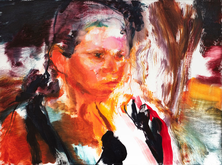 Doron Langberg, Sister, 2021. Oil on linen, 45.7 x 61 cm (18 x 24 in). © Doron Langberg. Courtesy the artist and Victoria Miro.
