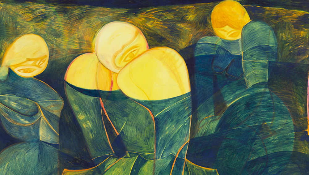 Tahnee Lonsdale. Under The Shell, 2021. Oil on canvas. 55 x 50 in. © the artist. Courtesy of Cob Gallery