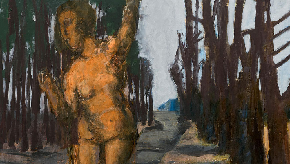 Markus Lüpertz. Märkische Allee III, 2017. Mixed media on canvas in artist’s frame, 55 x 82 3/4 in (140 x 210 cm). Courtesy Michael Werner Gallery, New York and London.