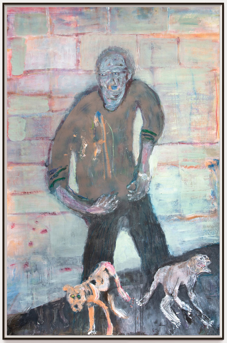 Andrew Litten, Street Pose, 2020. Mixed media on paper, 203 x 130 cm. Photo courtesy Anima Mundi and the artist.