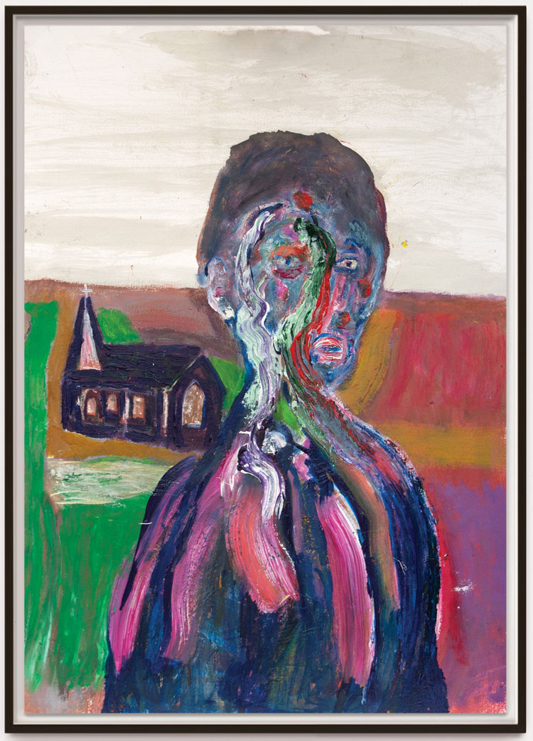 Andrew Litten, God Spot, 2020. Mixed media on paper, 100 x 70 cm. Photo courtesy Anima Mundi and the artist.