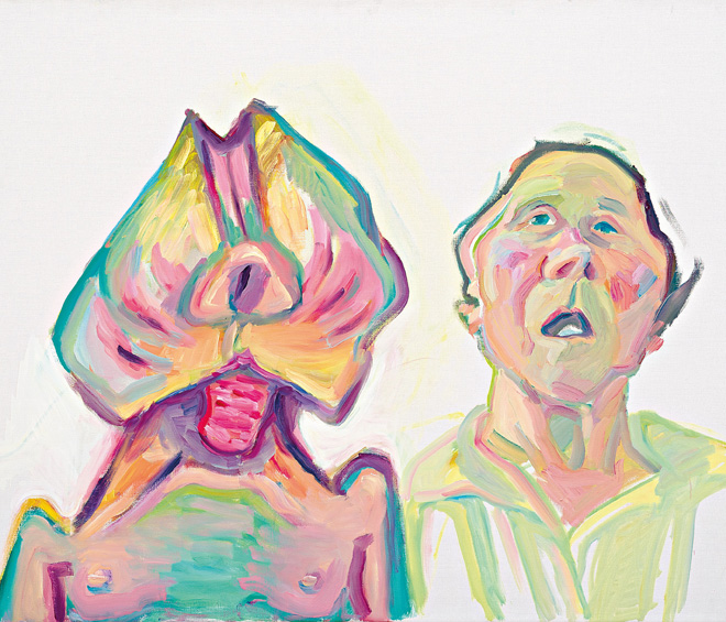 Maria Lassnig in her studio in New York, 1972. © Maria Lassnig Foundation.