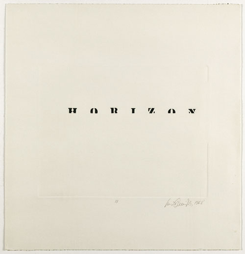 Luis Camnitzer. Horizon, 1968. Etching on paper, 66 cm x 63 cm. Daros Latinamerica Collection, Zurich. Photo: Peter Schälchli.