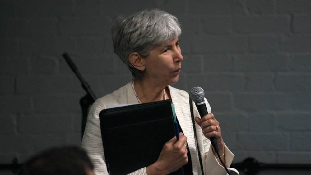 Carla Rapoport, Director and Founder of The Lumen Prize, presenting at the 2016 Winners’ Gala, Hackney House, London, 29 September 2016.