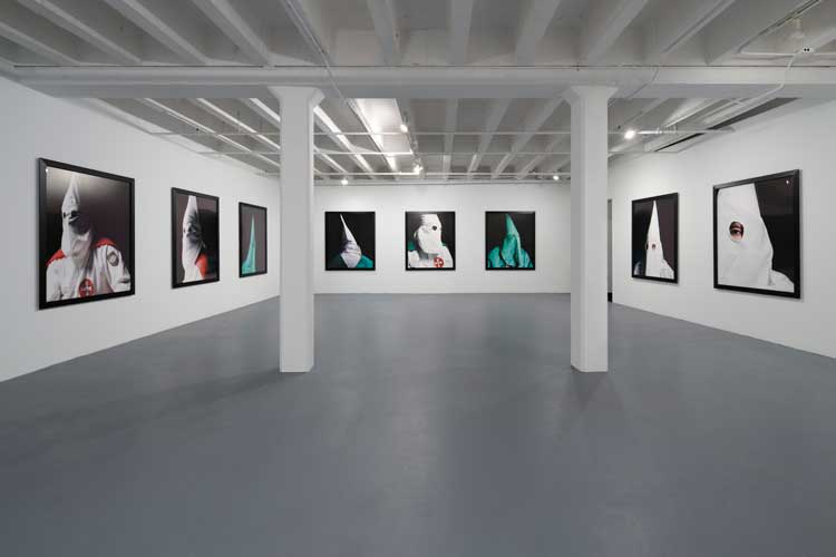 Andres Serrano, The Klan, 1990. Installation view, Monuments, The Geffen Contemporary at MOCA. Courtesy of The Museum of Contemporary Art (MOCA) and The Brick. Photo: Jill Spalding.