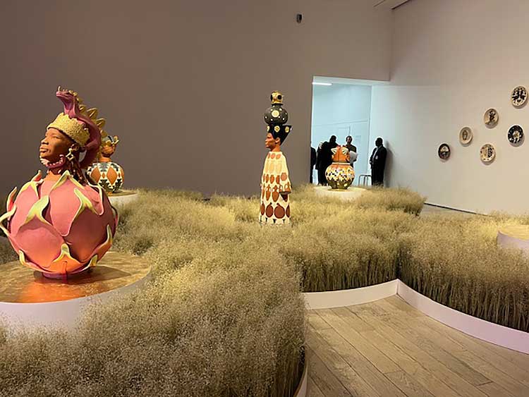 Tavares Strachan, Rice Grass Meadow Gallery. Installation view, Monuments, The Geffen Contemporary at MOCA. Courtesy of The Museum of Contemporary Art (MOCA) and The Brick. Photo: Jill Spalding.