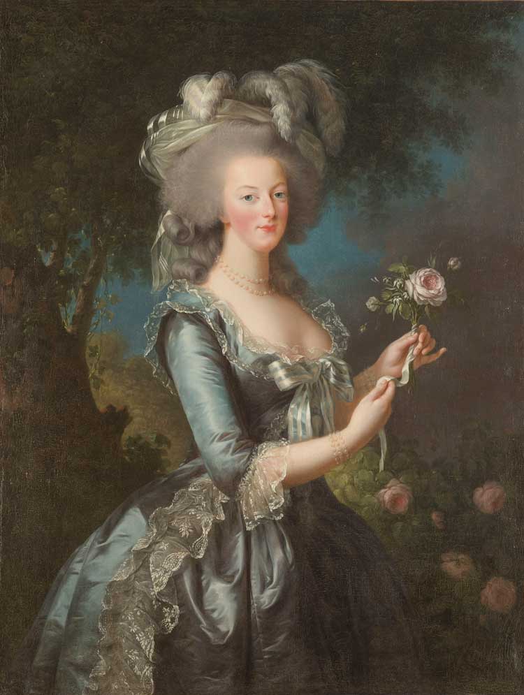 Elisabeth Louise Vigée Le Brun. Marie Antoinette with a Rose, 1783. Oil on canvas, 46 × 35 in (116.8 × 88.9 cm). © Château de Versailles, Dist. Grand Palais RMN / Christophe Fouin.