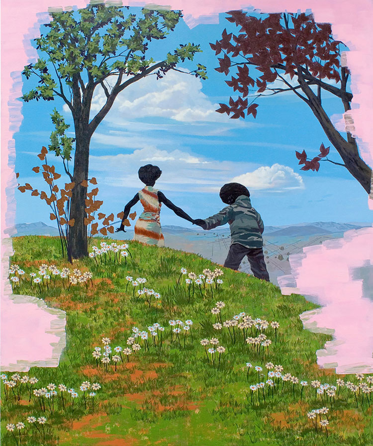Kerry James Marshall, Vignette #13, 2008. Acrylic on PVC panel, 182.9 x 152.4 cm. Susan Manilow Collection. © Kerry James Marshall. Image courtesy of the artist and Jack Shainman Gallery, New York.