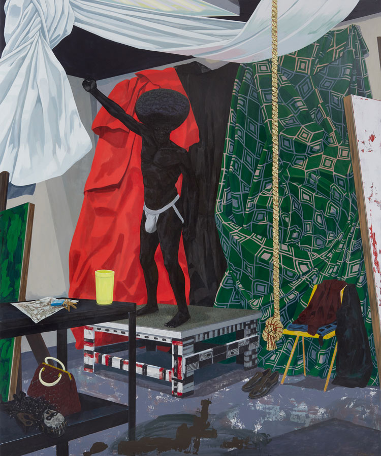 Kerry James Marshall, The Academy, 2012. Acrylic on PVC, 182.9 x 154.9 cm. Collection of Dr. Daniel S. Berger © Kerry James Marshall. Image courtesy of the artist and Jack Shainman Gallery, New York.