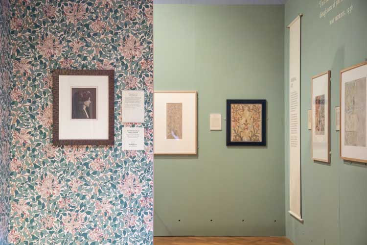 May Morris: Art & Advocacy, installation view, Russell-Cotes Art Gallery & Museum, Bournemouth,
5 April – 5 October 2025. Photo: Eliza Naden.